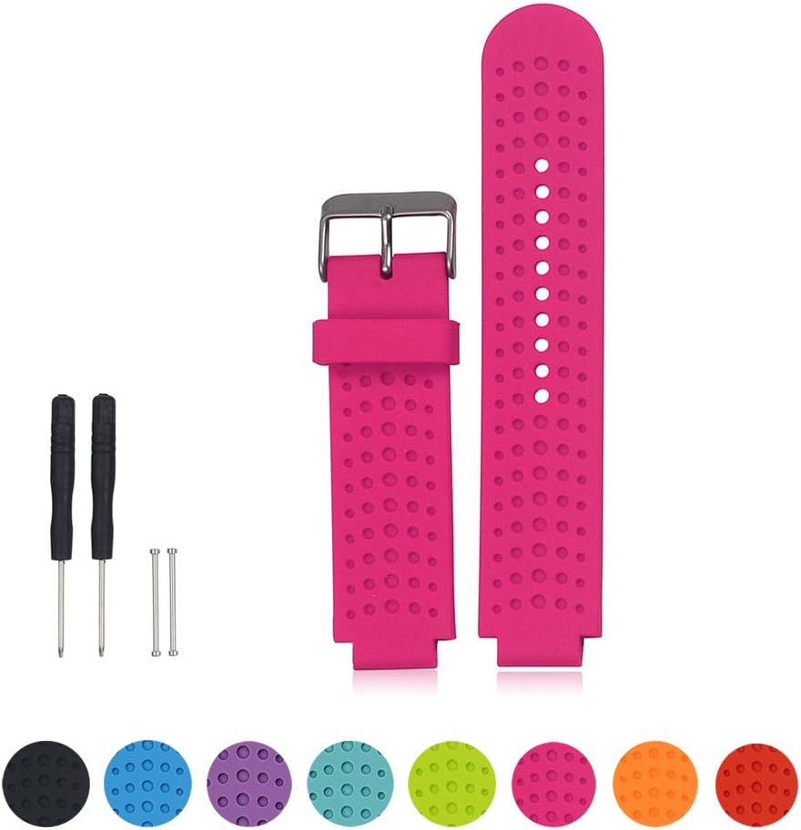 Cyeeson Garmin Forerunner 220/230/235/630/620/735XT Watchband, Replacement Soft Silicone Wrist Strap Watch Band for Garmin Forerunner 220/230/235/630/620/735XT GPS Running Watch