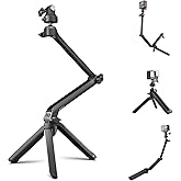 PGYTECH CapLock MantisPod Z, Quick Release Video Vlogging Tripod, 1/4"-20 Adapter for Action Camera, Phone, DJI OSMO Action 6/5 Pro/Pocket 3/Xtra Muse/Osmo 360, Gopro 13/12, Insta360 Ace Pro 2/X5