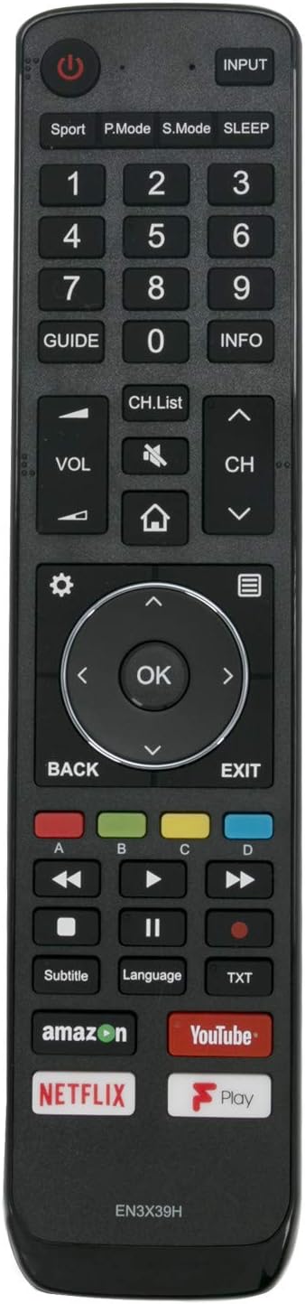 EN3X39H Replace Remote Control-VINABTY EN3X39H Remote Control Replacement for Hisense TV 50'' 55'' 65'' U7A series H50U7AUK H55u7auk H65u7auk H43A6550 H43A6500 5U7AUK 50U7AUK 65U7AUK Remote Controller