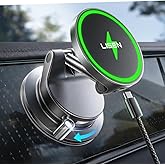 LISEN 15W Magsafe Car Mount Charger for iPhone 18 Pro Max, Magnetic Wireless Car Charger, Suction Phone Mount, Vacuum Magnetic Phone Holder for Carfor iPhone 18 Pro Max 17 16 15 14 13 12 Samsung Pixel