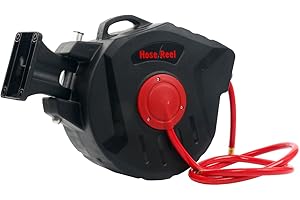 8MILELAKE 50FT X 3/8inches Retractable Auto Rewind Air Hose Reel Tools Compressor 300PSI Garage Tool for Auto Repair