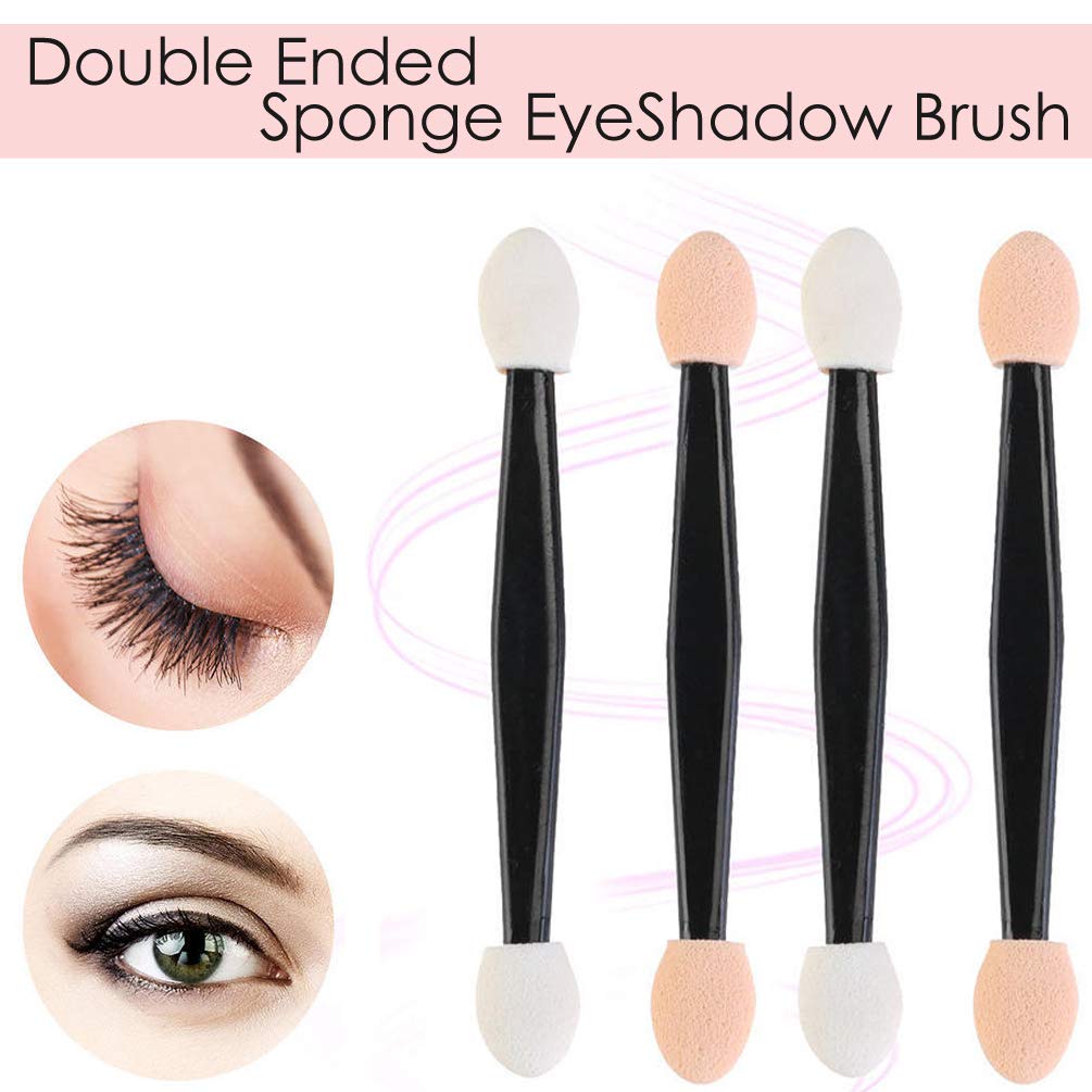 JASSINS 50 Pack Eye Shadow Brush, Disposable Double-Sided Eye Makeup Sponge Applicators(Qrange White): Beauty