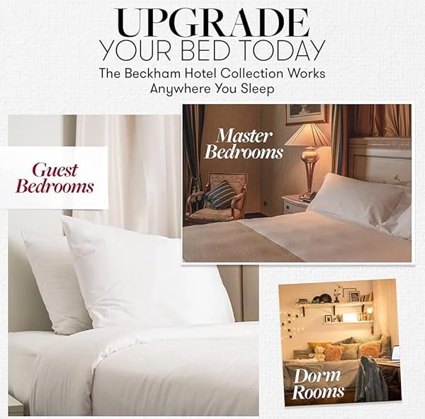 BECKHAM HOTEL COLLECTION BED PILLOWS STANDARD / QUEEN SIZE SET OF 2 – DOWN ALTERNATIVE BEDDING GEL COOLING PILLOW FOR BACK, STOMACH OR SIDE SLEEPERS