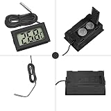Thlevel Digital Reptile Thermometer Fridge Temperature Probe 4 Pack Black view 2