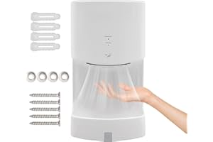 Commercial Hand Dryer, 110V 1000W Wall Mount Automatic High Speed Warm Wind Hand Blower with Drain Tank, Electric Hand Dryer 