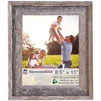 BarnwoodUSA Rustic Farmhouse Signature Picture Frame - Our 8.5x11 Picture Frame can be Mounted Horizontally or Vertically and is Crafted from 100% Recycled and Reclaimed Wood | No Assembly Required