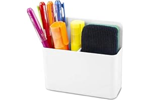VieFantaisie Magnetic Dry Erase Marker Holder, Magnetic Pen Marker Holder for Whiteboard, Fridge, Locker Accessories, Classroom, Office, Home, Magnet Pen Cup,1 Pack, White