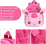 URAQT Toddler Backpack Pink Rabbit Plush Kids Mini School Bag 1-2 Years view 4
