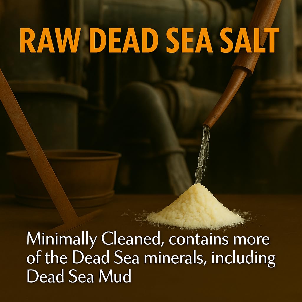 Aromasong Raw Dead Sea Bath Salt - Minimally Cleaned, Contains More Dead Sea Minerals Including Dead Sea Mud - 100% Pure & Natural Dead Sea Salts for Soaking 19 LB - Bulk Resealable Pack
