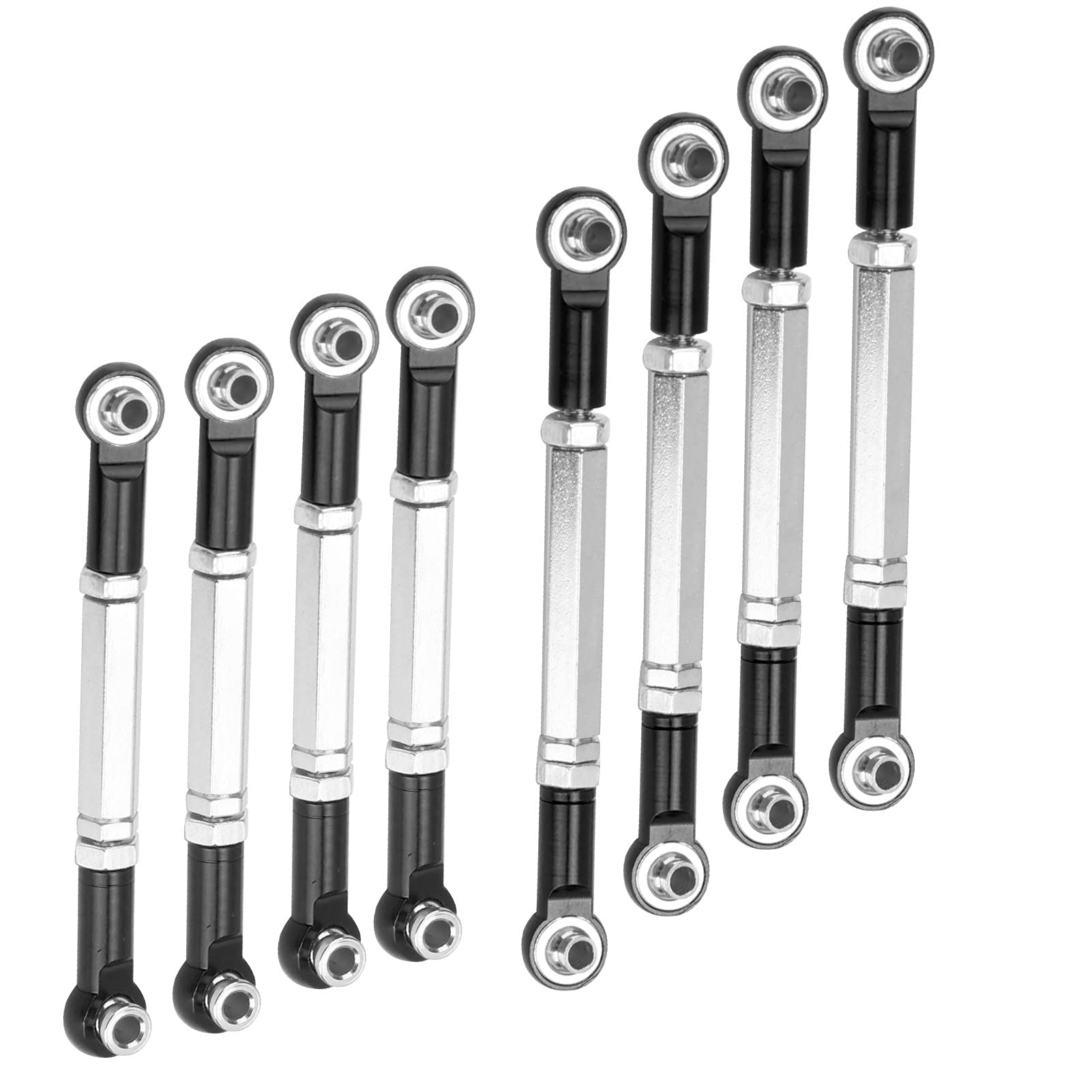 Bnineteenteam RC Steering Pull Rod, Metal RC Steering Servo Pull Rod Push Pull Steering Rod Linkage Arm Tie Rod Ends Connector Car Accessories for RC Cars, Trucks, and Vehicles