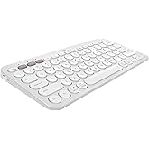 Logitech Pebble Keys 2 K380s, Multi-Device Bluetooth Wireless Keyboard with Customizable Shortcuts, Slim and Portable, Easy-S