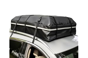MITNOTY Car Roof Bag, 20 Cubic Feet Rooftop Cargo Carrier, 600D Waterproof Car Top Luggage Storage Bag for All Vehicles SUV with/Without Rack, Include Anti-Slip Mat, 8 Reinforced Straps, 6 Door Hooks