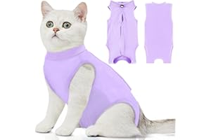 TIAGOBOO cat Recovery Suit Soft Cat Surgery Recovery Suit Female Cat Onesie for Cats After Surgery,Cone E-Collar Alternative Anti-Licking Protective Outfit Pet Surgical Recovery Pajama Suit