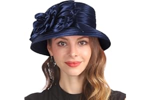 GLAKJGIY Derby Hat for Women Church Tea Party Kentucky Wedding Cloche Bowler Bucket Hats