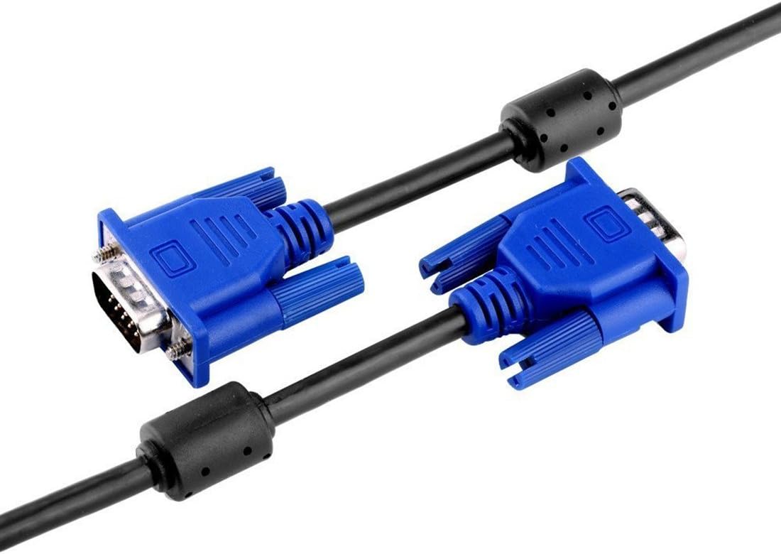BeElion 15Pin 5FT Gold Plated DB15 VGA Male to Male Monitor Cable VGA to VGA,HD| Blue| 1.5 Meters