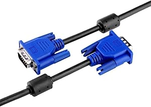 BeElion 15Pin 5FT Gold Plated DB15 VGA Male to Male Monitor Cable VGA to VGA,HD| Blue| 1.5 Meters
