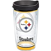 Tervis Made in USA Double Walled NFL® Pittsburgh Steelers Insulated Tumbler Cup Keeps Drinks Cold & Hot, 16oz, Tradition