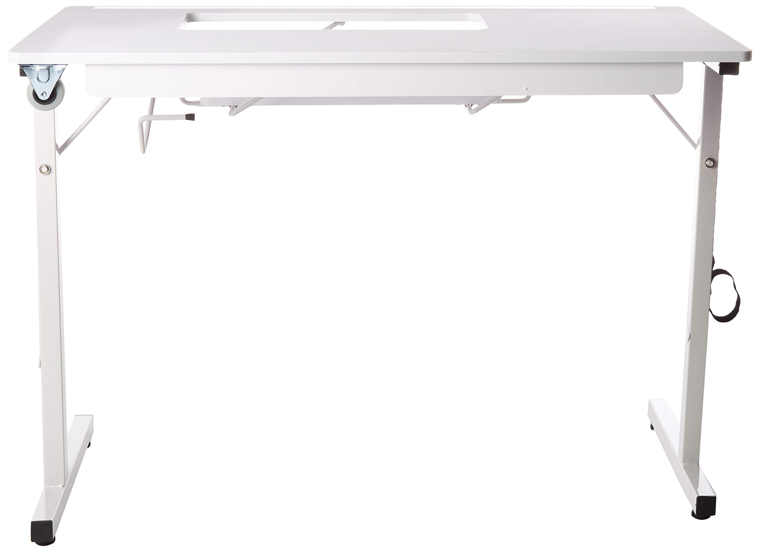 SewingRite SewStation 101 Portable Folding Sewing Table with Steel Legs, White - Perfect for Home, Office and Business