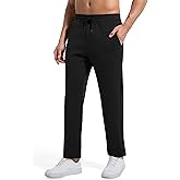 AbleTree Men's Heavyweight Sweatpants 28-29" Inseam Short Length, Cotton Stretch Casual Lounge Pants for Fall Winter