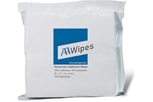 AAWipes Cleanroom Wipes Nonwoven Wipers 6" x 6" (Bag of 300 Pcs) Cellulose/Polyester Blend for Lab, Electronics, Pharmaceutic