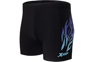 KANAV Men's Athletic Square Leg Swimsuit Jammers Durable Compression Swim Briefs Training Bathing Swimming Shorts