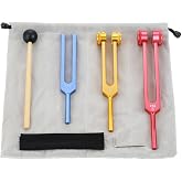 Tuning Forks Set 128hz, 256hz, 512hz with Hammer &amp; Storage Bag (Colorful) | for Healing Sound Therapy Tools for Yoga, Meditation &amp; Chakra Balancing,