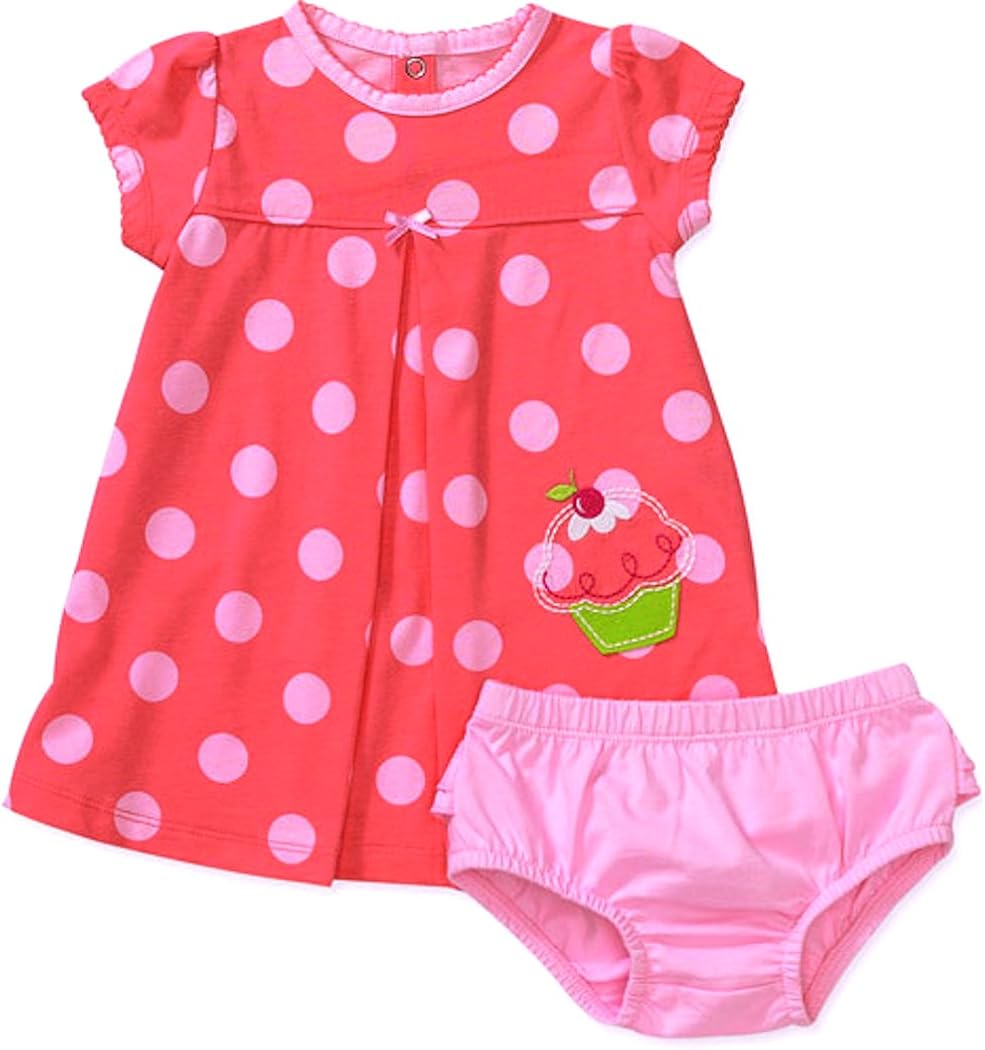 Carters Babygirls Pink "Cupcake" Dress and Bloomers, Size