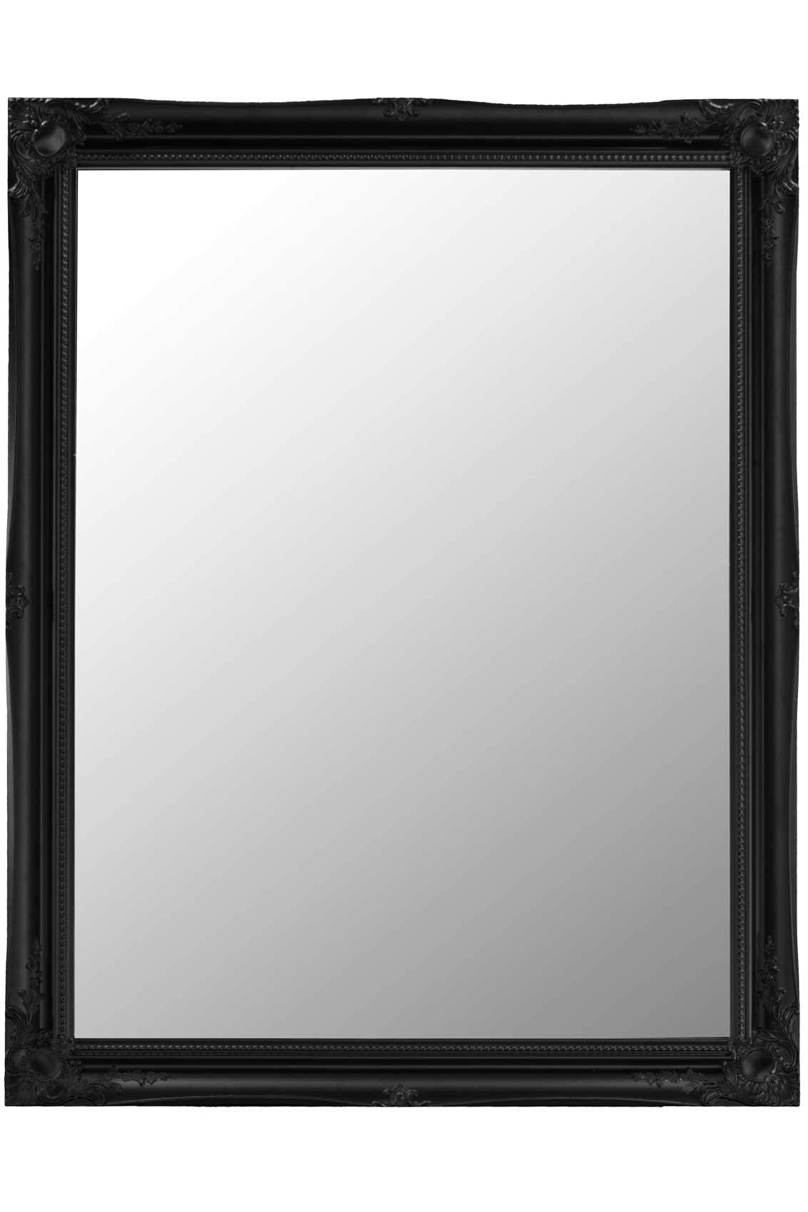 Large Black Ornate Antique Big Wall Mirror 3Ft11 X 3Ft