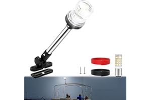 SETYPARY 12In Bimini Top Stern Light Boat Navigation Lights, LED Pontoon Anchor Light Waterproof IP67, 3 NM Visibility White 