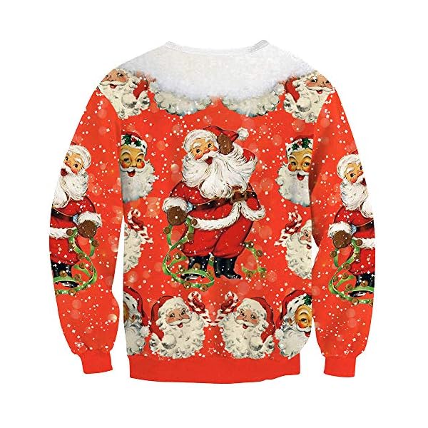 Christmas Men Santa Claus 3D Printed Funny Holiday Sweatshirt Party Long Sleeve Ugly Shirts M - Image 4