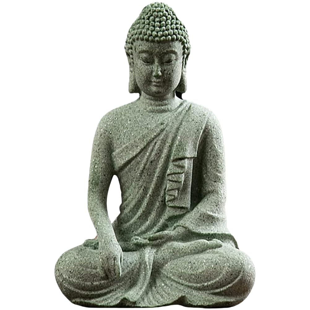 POPETPOP Fish Tank Supply Outdoor Home Decor Desk Top Decor Aquarium Buddha Decorative Outdoor Decor Blessing Tabletop Decoration Zen Figurine Décor Desktop Statue Green Sandstone