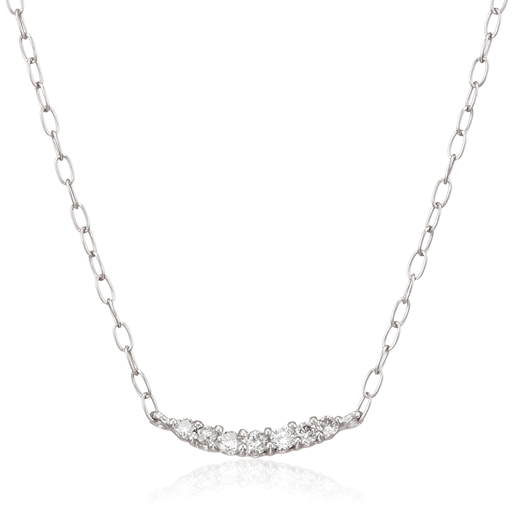 CHIARO DI DIAMANTE プラチナ×ダイヤモンド ライン ペンダントネックレス キャーロ ディ ディアマンテの商品画像