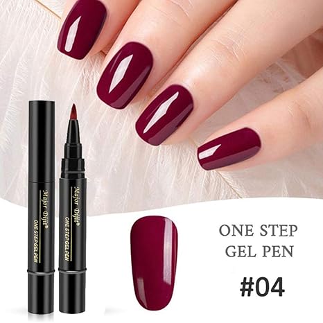 One Step Gel-Nagellack-Stift, MOGOI 3 in 1 Nagelgelpoliermittel Nagelbürste Stift, keine Base Top Coat Notwendigkeit, UV-LED 