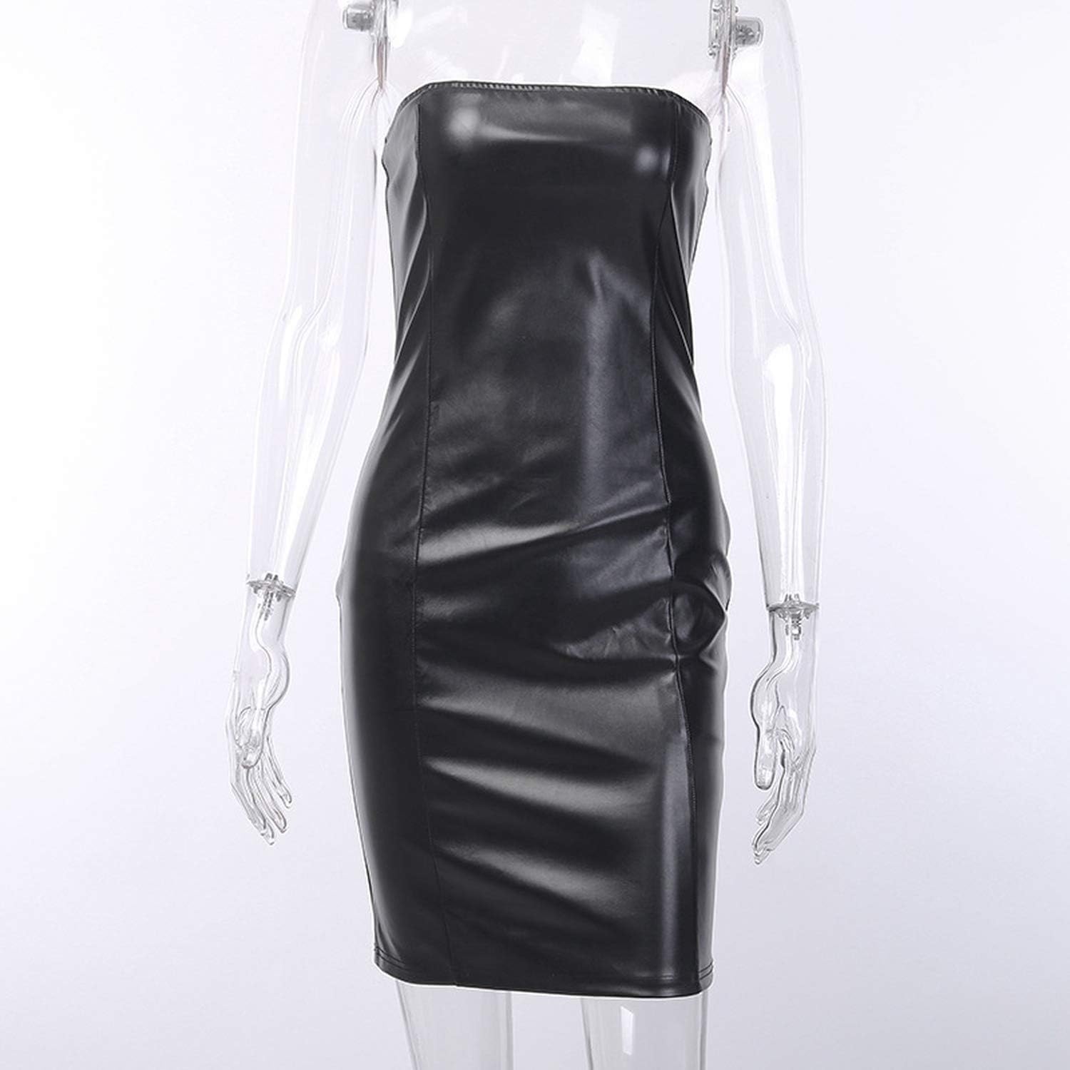 black pu dress