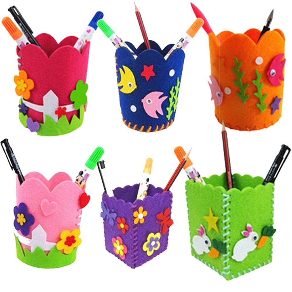 Buy Childplaymate Cute Creative Handmade Pen Container Diy Pencil Holder Kids Craft Toy Kits Online At Low Prices In India Amazon In