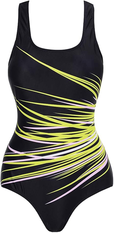 Damen Badeanzug Einteiler Mit Hohlem Rücken - Schräge Schultern & V-Ausschnitt Für Strand & Pool