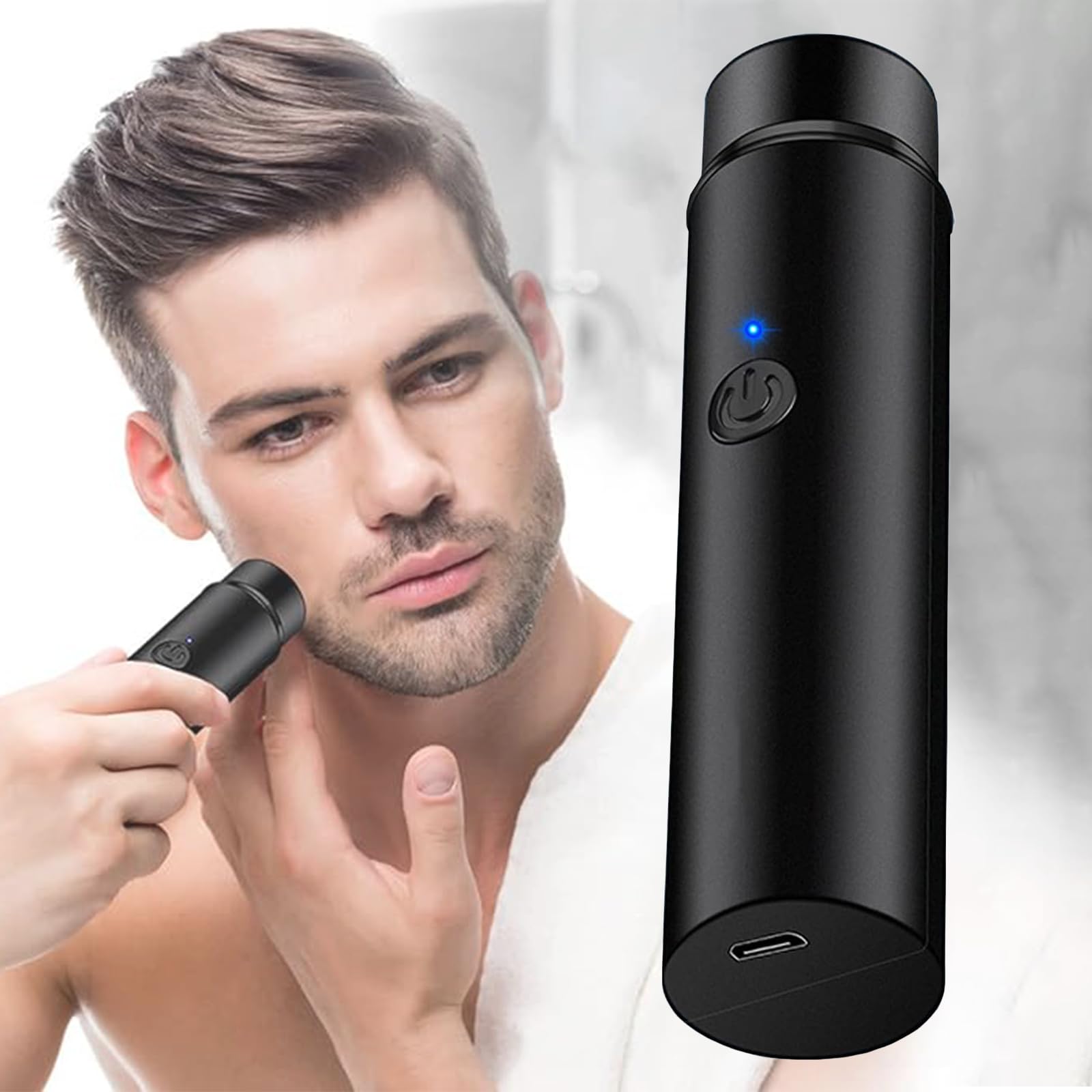 Mini Electric Shaver, Portable Electric Rotary Men's Razor, Cordless USB Rechargeable Men's Shaver, Waterproof Pocket Shaver for Travel&Home Use