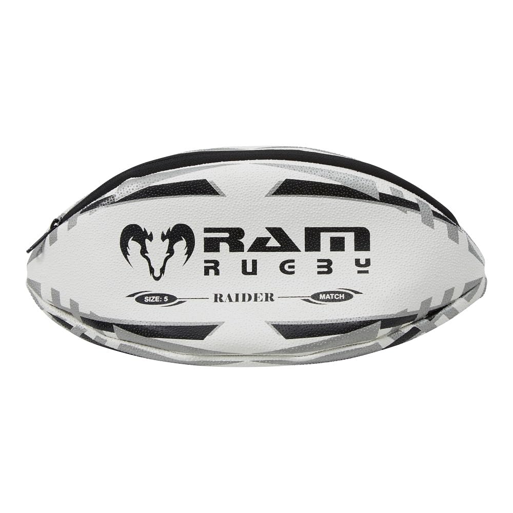 Ram Rugby Ball Wash Bag – Waterproof Travel Bag with Rugby Grip Rubber Outer & Cotton Lining - 33 x 18 x 14 cm – Perfect Birthday or Stocking Filler for Rugby Fan Adult or Child