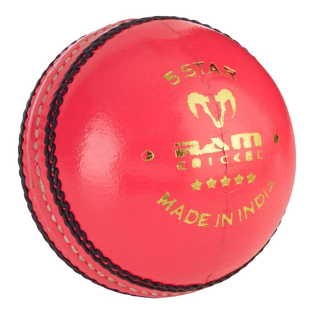 Ram Cricket 5 Star Match Cricket Balls - Box of 6 (5oz, Pink)