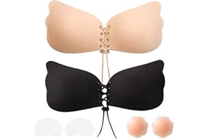 LLIMRNT Sticky Bra Push Up–Adhesive,Invisible,Sticky on Silicone,Strapless Backless Bra,Reusable Bras for Large Breasts Women
