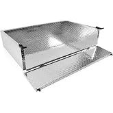 Srehloe Golf Cart Cargo Box Aluminum Diamond Plate Heavy Duty Utility Box | 41x27x8.27 in,with Fold Down Tailgate and Rattle-free Rubber Latches,Universal Utility Bed Cargo Box,for Golf Carts,Silver