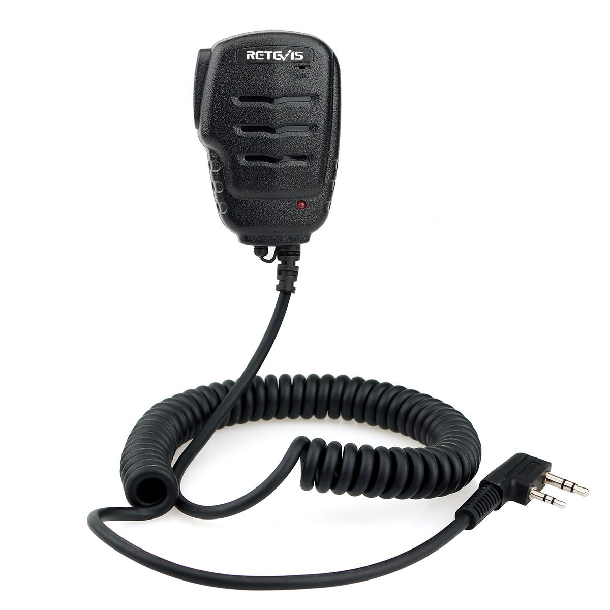 Retevis RS111 Two Way Radio Speaker Microphone 2 Pin Compatible with Walkie Talkie Retevis RT24 RT22 RT28 RT21 RT27 RT617 RT618 RT619 Baofeng UV-5R BF-888S Kenwood WOUXUN (1 pcs)