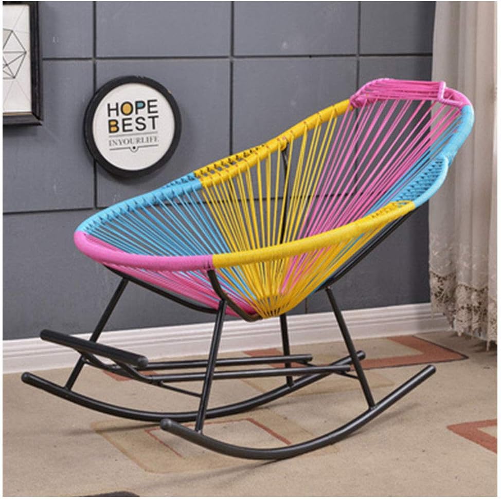 Garden Rattan Rocking Chair - Beach Relax with footrest Sun lounger deckchair loadable up to 150 kg for weatherproof garden furniture patio pool reclining deck chairs garden lounger