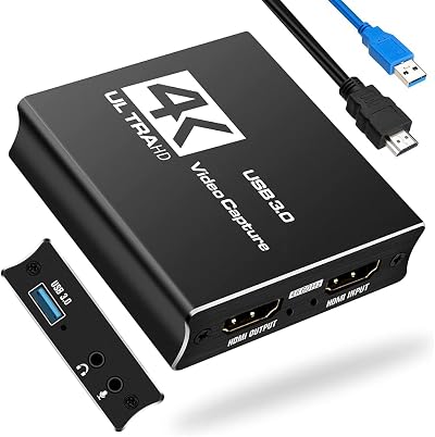 4K@60fps USB 3.0 HD Video Capture Card Game Recorder PS4 PS5 Live Streaming