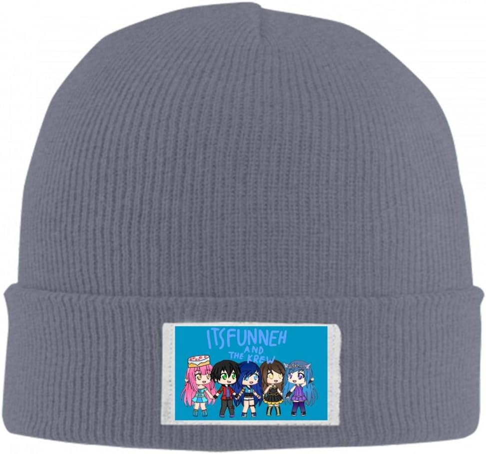 Fun_neh & Krew Game Knitted Hat Stretch Winter Unisex Hat Solid Color Beanies Graphics