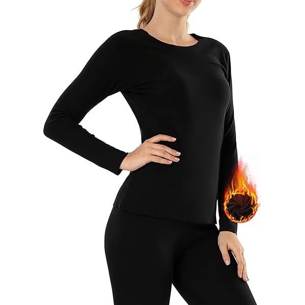 Fruit of The Loom Women's Waffle Thermal Underwear Top, Black Soot