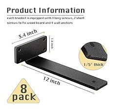 8 Pack Shelf Brackets 12 Inch Floating Shelf