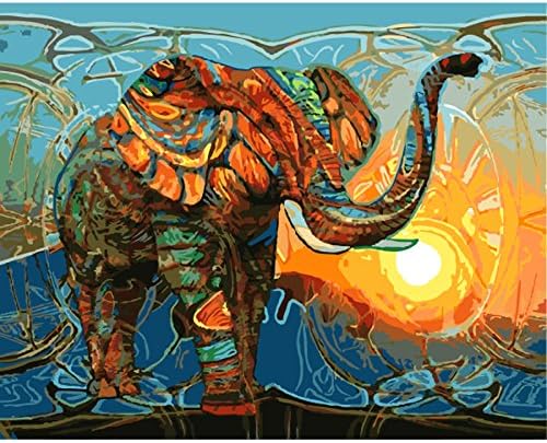 Framed Pictures Painting By Numbers Diy Digital Oil Painting On Canvas Home Decor Wall Art Abstract Oil Painting Elephant