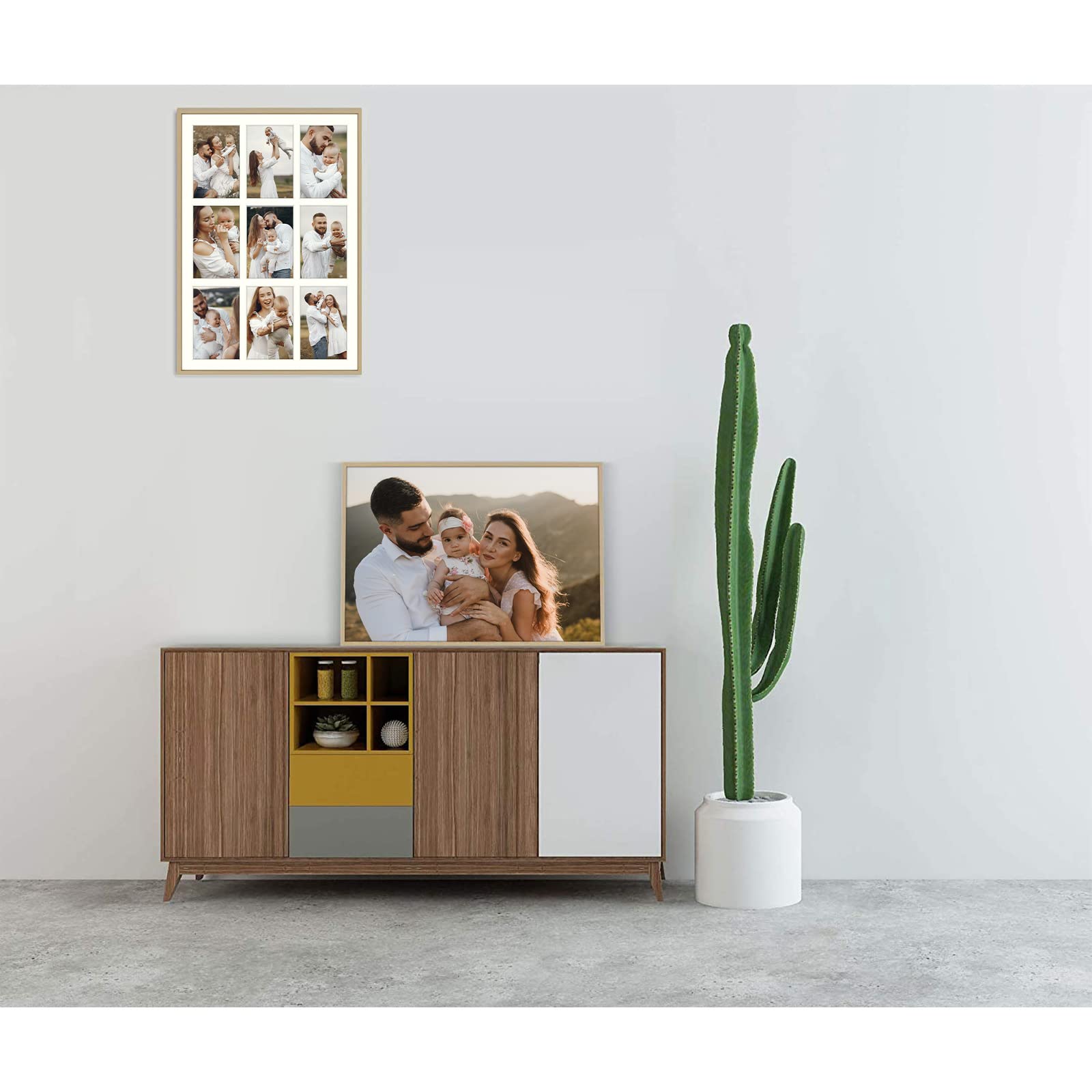 Golden State Art, 13.6x19.7 Gold Aluminum Collage