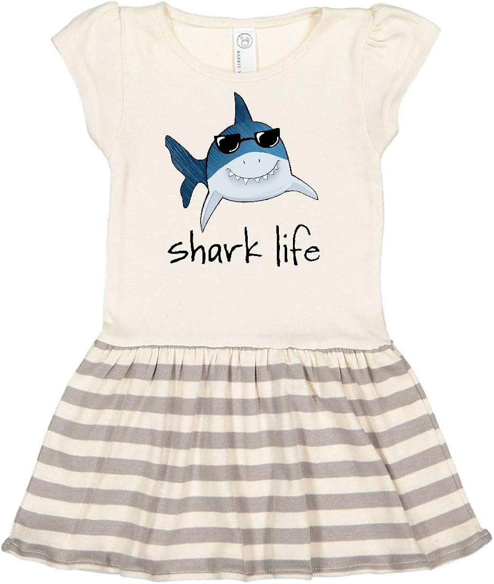 inktastic Shark Life Fun Shark with Sunglasses Toddler Dress